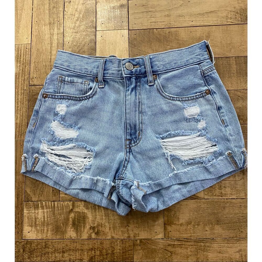 Aeropostale Mom Distressed Jean Shorts Sz 2